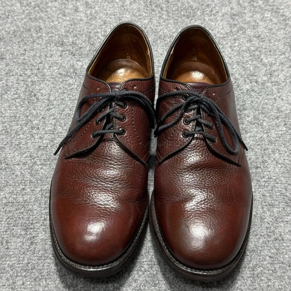Alden Shoes Mens 10 D Brown Leather Blucher Oxford Derby Plain Toe‎ 312 Goodyear